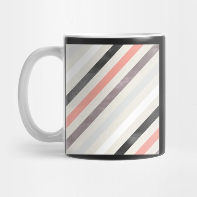 Diagonal Stripes in Black and Pink by greenoriginals